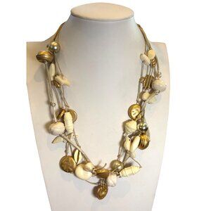 Lonnie Lovness Boho Multi-Strand Necklace With Unique Beads & Gold Accents
